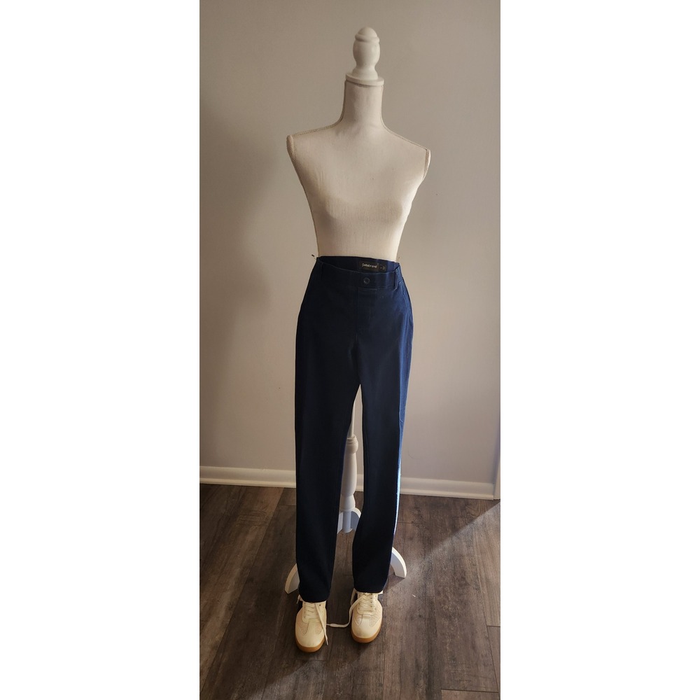 Betabrand Dress Pant Yoga Pants Navy Blue Straight Leg Stretch Trousers Womens S